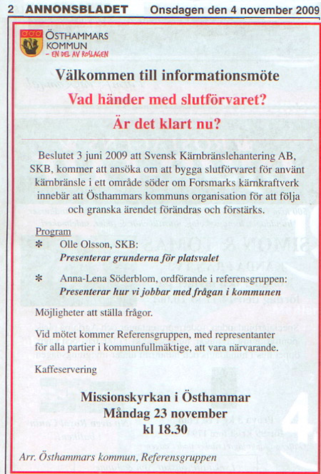 &Ouml;sthammar, 23 nov. 2009