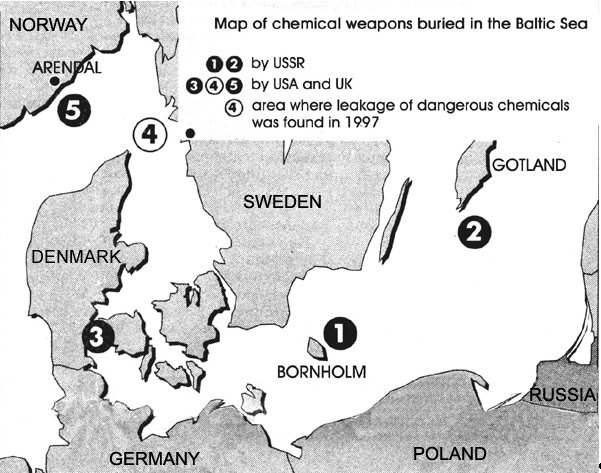 Map of Chemical Weapons Buried in the Baltic Sea