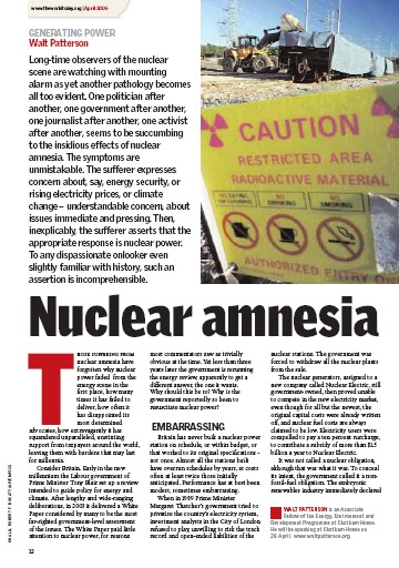Walt Patterson. Nuclear Amnesia.