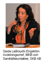 Saida Laârouchi Engström, avdelnings-chef för MKB och samhällskontakter på SKB AB