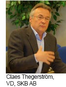 Claes Thegerström, VD, SKB AB Claes Thegerström, VD, SKB AB
